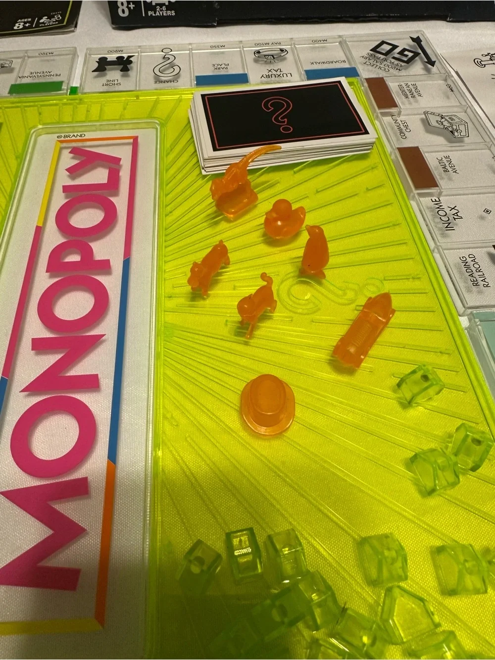 Hasbro Neon Green and Pink Monopoly Game Set